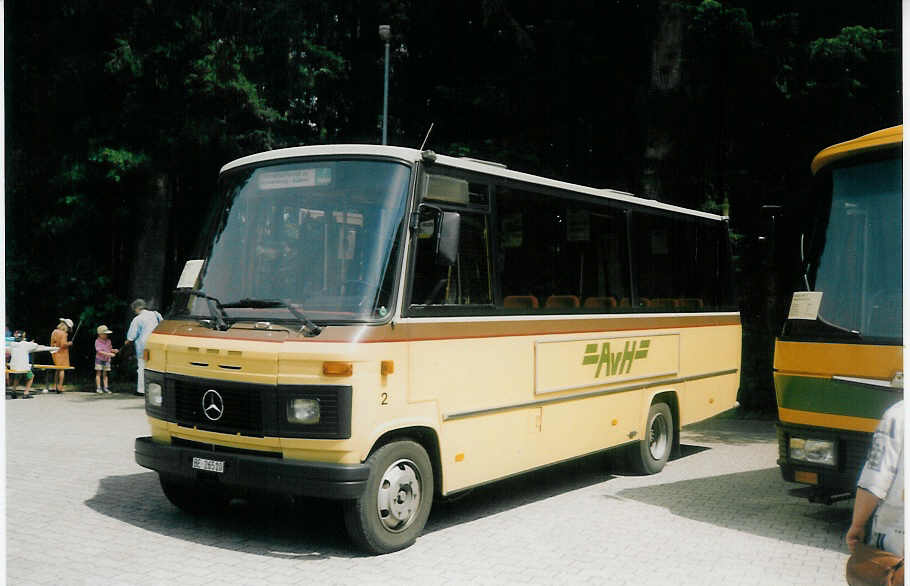 (018'130) - AvH Heimenschwand - Nr. 2/BE 26'510 - Mercedes/Auwrter (ex STI Thun Nr. 40) am 22. Juli 1997 in Heimenschwand, Garage (75 Jahre AvH)