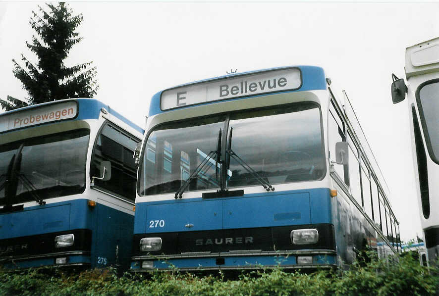 (024'021) - VBZ Zrich - Nr. 270 - Saurer/R&J am 10. Juli 1998 in Btzberg, Heiniger