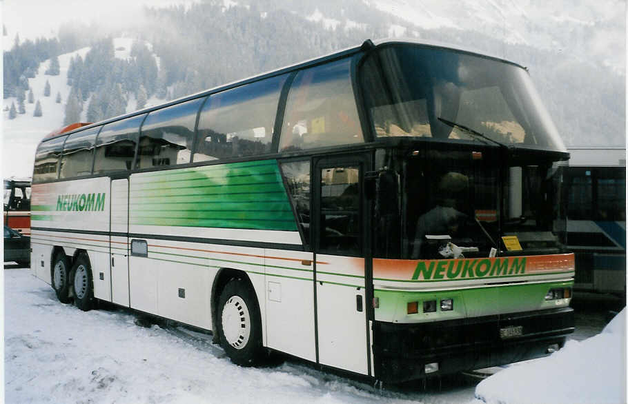 (028'836) - Neukomm, Horboden - BE 145'930 - Neoplan am 12. Janaur 1999 in Adelboden, Boden