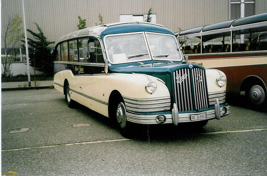 (035'818) - Studer, Nunningen - SO 24'155 - Saurer/FHS (ex Weber-Manser, Neuhausen; ex Weibel, Gerolfingen; ex Amstein, Willisau) am 28. August 1999 in Oensingen, Saurertreffen