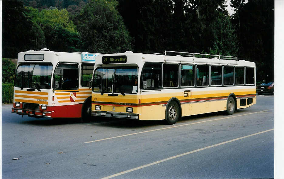 (036'836) - STI Thun - Nr. 52/BE 396'552 - Saurer/R&J am 18. September 1999 bei der Schifflndte Thun