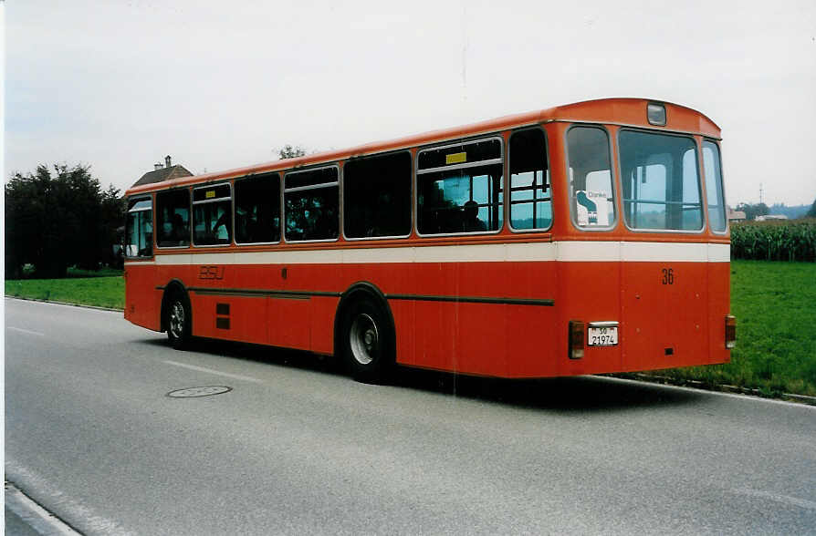 (037'013) - BSU Solothurn - Nr. 36/SO 21'974 - FBW/Hess am 19. September 1999 in Utzenstorf, Schlossstrasse