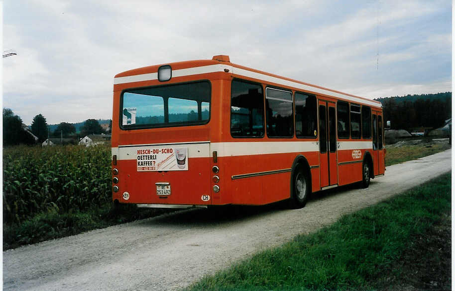 (037'028) - BSU Solothurn - Nr. 39/BE 253'492 - FBW/R&J (ex RBS Worblaufen Nr. 4) am 19. September 1999 bei Nennigkofen