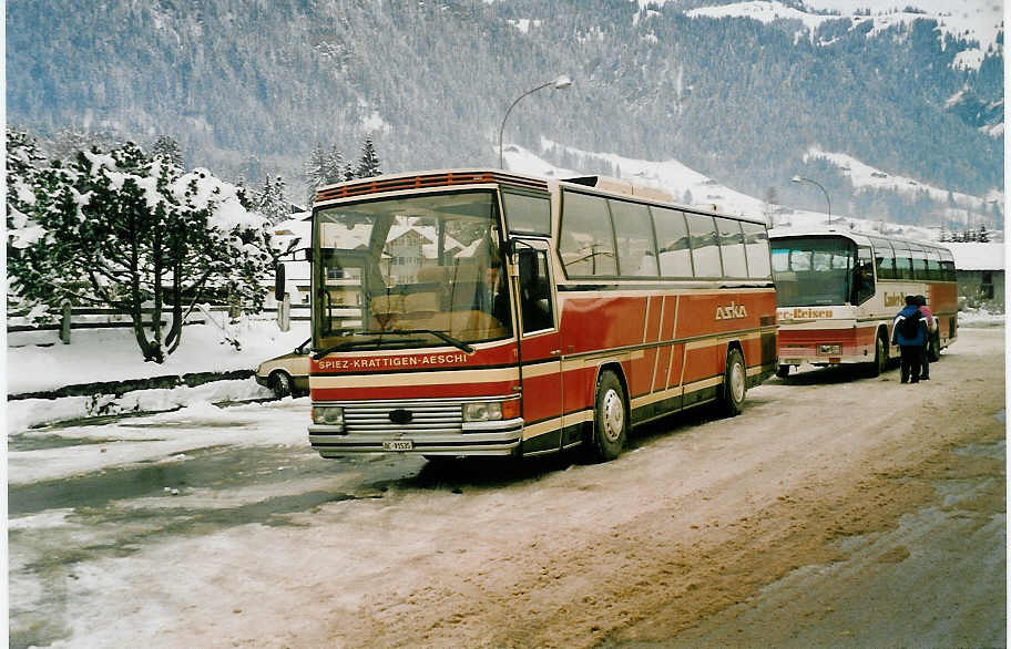 (038'226) - ASKA Aeschi - Nr. 11/BE 91'535 - Drgmller (ex Moser, Flaach) am 31. Dezember 1999 beim Bahnhof Frutigen