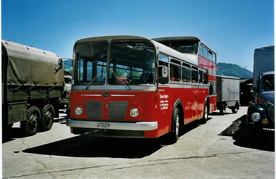 (041'304) - Wespe, Altsttten - Nr. 4/SG 31'513 - FBW/Vetter-R&J Anderthalbdecker (ex AFA Adelboden Nr. 4) am 18. Juni 2000 in Hinwil, AMP