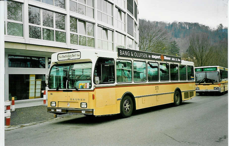 (044'307) - STI Thun - Nr. 56/BE 413'456 - Saurer/R&J am 29. Dezember 2000 bei der Schifflndte Thun