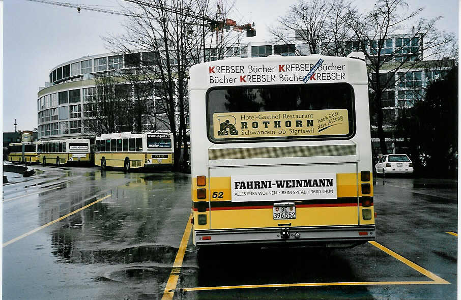 (044'532) - STI Thun - Nr. 52/BE 396'552 - Saurer/R&J am 7. Januar 2001 bei der Schifflndte Thun