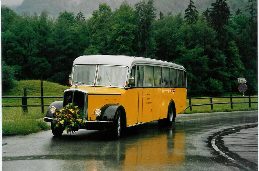 (047'031) - Stutz, Oberlunkhofen - AG 13'756 - Saurer/Tscher (ex Nr. 1; ex Dubs, Stallikon) am 10. Juni 2001 in Ballenberg, West