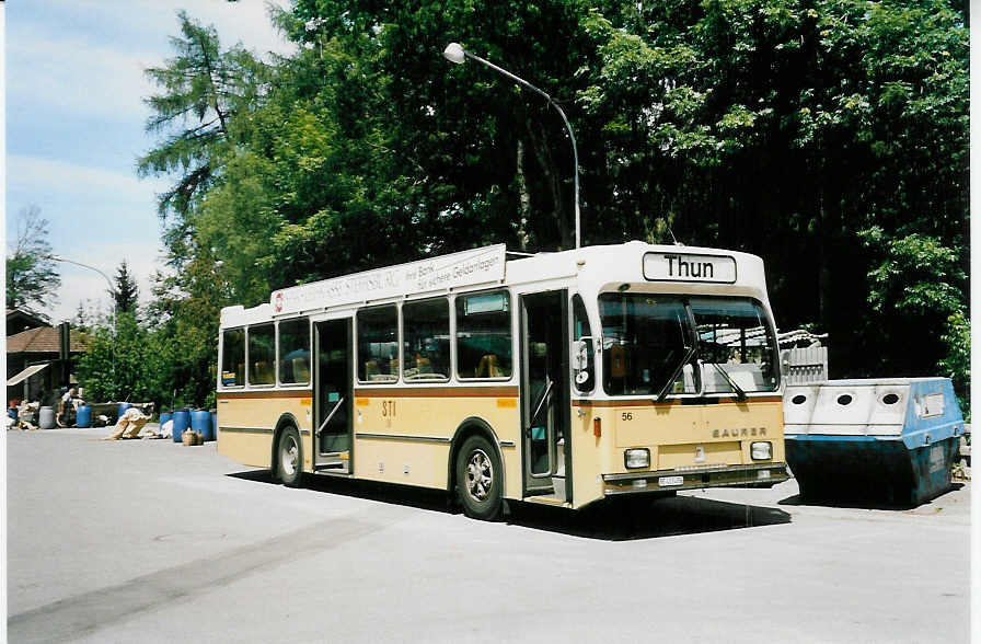 (047'401) - STI Thun - Nr. 56/BE 413'456 - Saurer/R&J am 20. Juni 2001 in Sigriswil, Mehrzweckgebude