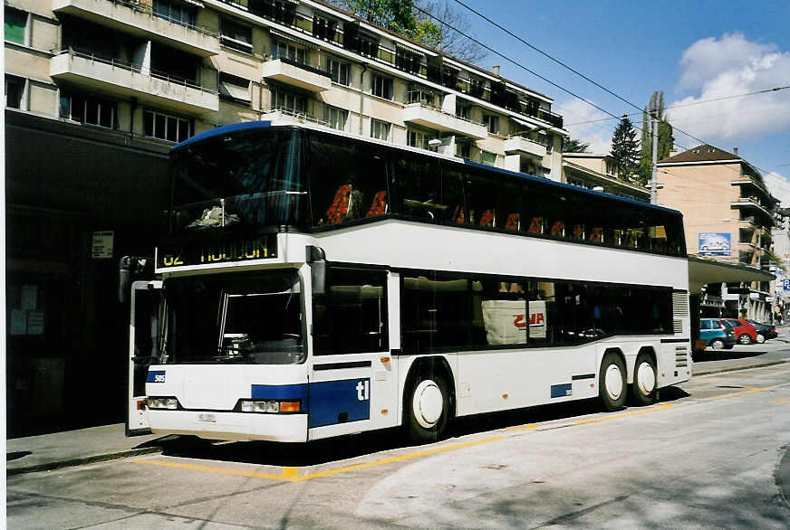 (053'111) - TL Lausanne - Nr. 505/VD 1353 - Neoplan am 19. April 2002 in Lausanne, Tunnel