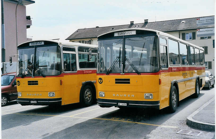 (059'731) - Schmid, Thrishaus - BE 26'206 - Saurer/Tscher (ex P 24'244) am 14. April 2003 in Biel, Zollhaus