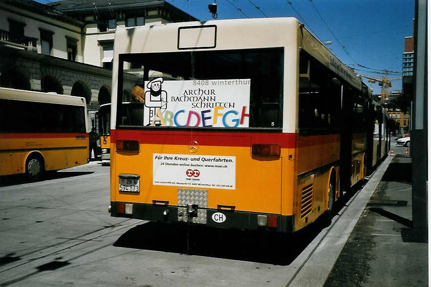 (061'719) - Moser, Flaach - Nr. 5/ZH 594'873 - Mercedes am 19. Juli 2003 beim Hauptbahnhof Winterthur