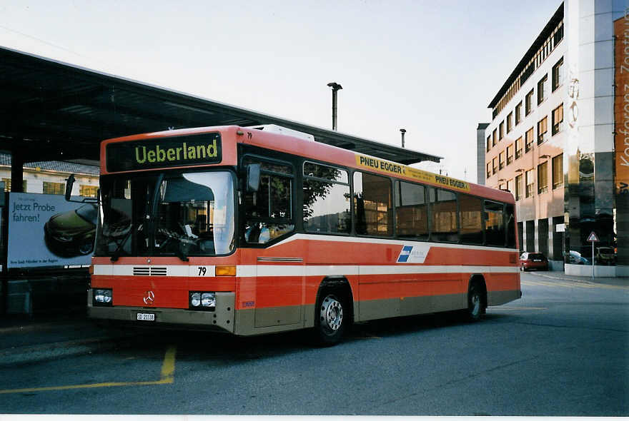 (063'201) - BOGG Wangen b.O. - Nr. 79/SO 21'138 - Mercedes/Hess (ex SOO Olten Nr. 79) am 3. September 2003 beim Bahnhof Olten