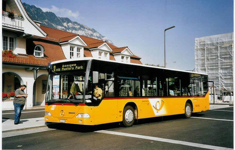 (063'505) - PostAuto Berner Oberland - BE 615'392 - Mercedes (ex P 25'382) am 22. September 2003 beim Bahnhof Interlaken Ost