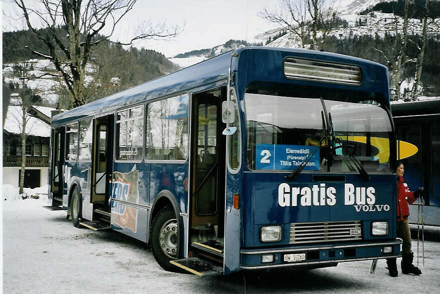 (064'815) - EAB Engelberg - OW 10'260 - Volvo/Lauber (ex STI Thun Nr. 18; ex SAT Thun Nr. 18) am 27. Dezember 2003 in Engelberg, Talstation Titlis