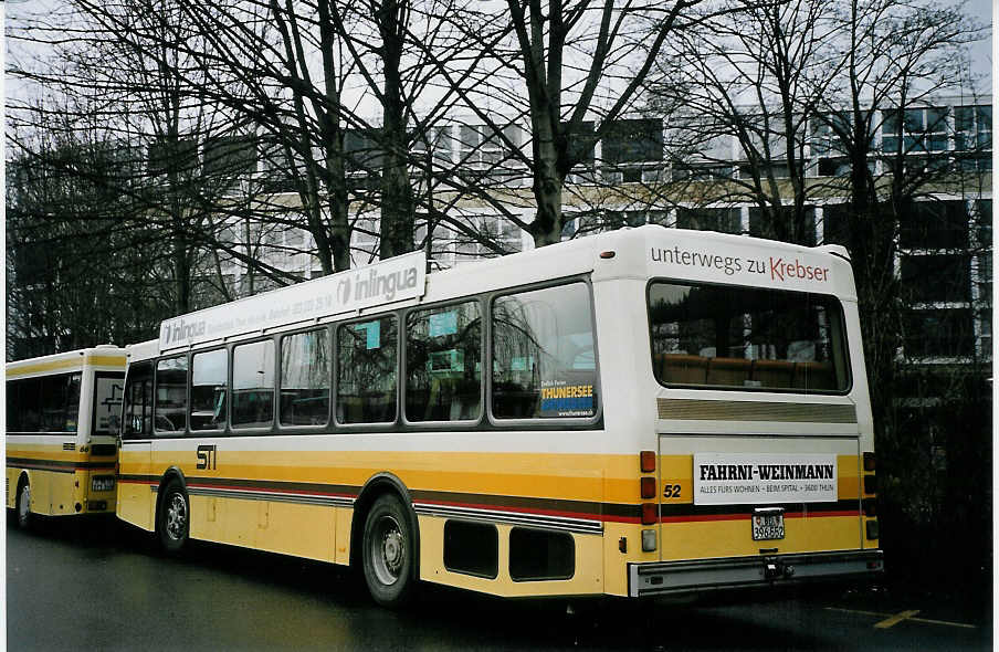 (065'121) - STI Thun - Nr. 52/BE 396'552 - Saurer/R&J am 15. Januar 2004 bei der Schifflndte Thun