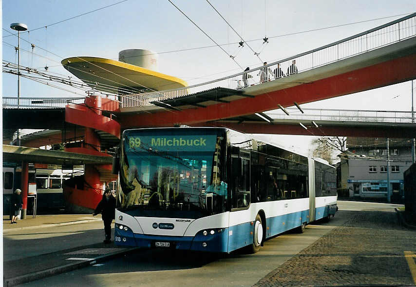 (065'614) - VBZ Zrich - Nr. 518/ZH 726'518 - Neoplan am 16. Februar 2004 in Zrich, Bucheggplatz