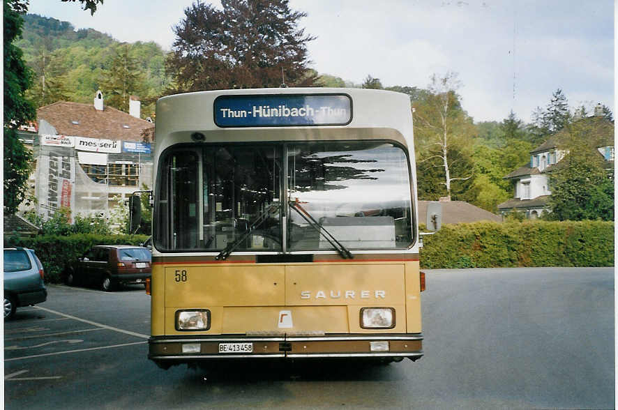 (067'529) - STI Thun - Nr. 58/BE 413'458 - Saurer/R&J am 14. Mai 2004 bei der Schifflndte Thun