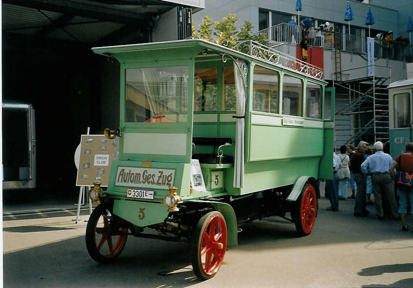 (070'905) - AGZ Zug - Nr. 5/3301 E - Orion am 11. September 2004 in Zug, Garage (Jahrgang 1899!)