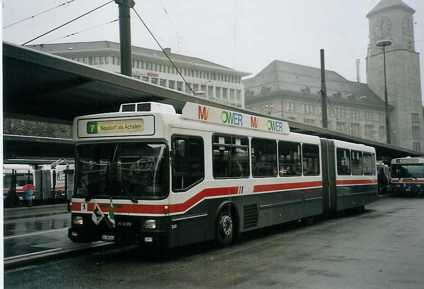 (072'024) - VBSG St. Gallen - Nr. 240/SG 198'240 - NAW/Hess am 11. Oktober 2004 beim Bahnhof St. Gallen