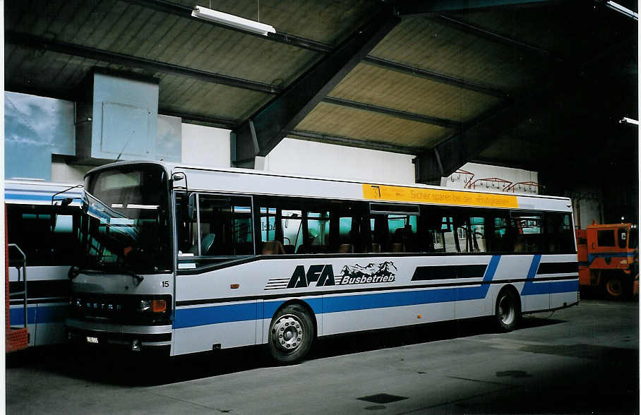 (076'207) - AFA Adelboden - Nr. 15/BE 26'974 - Setra (ex TPYG Yverdon Nr. 5) am 18. April 2005 im Autobahnhof Adelboden