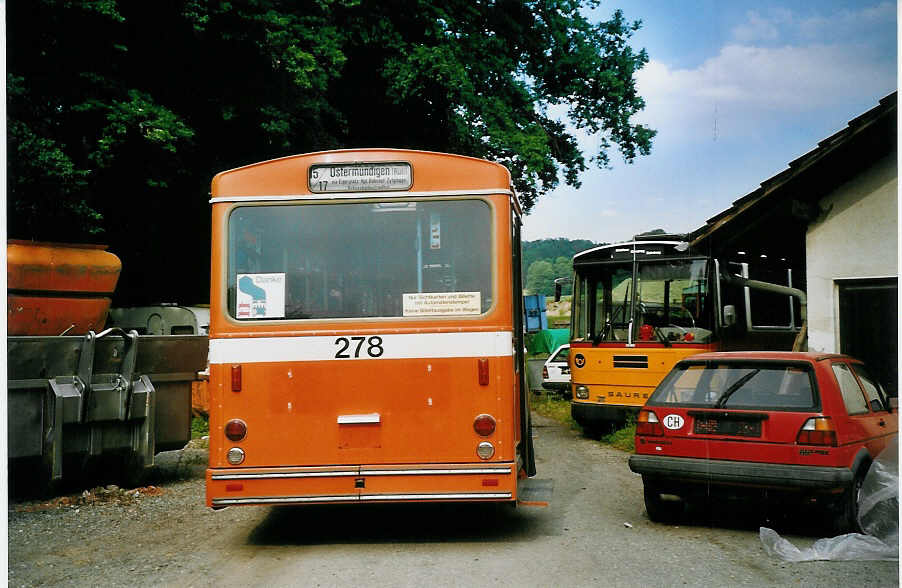 (077'007) - SVB Bern (RWB) - Nr. 278 - FBW/Hess-R&J am 29. Mai 2005 in Oberburg, Ziegelgut