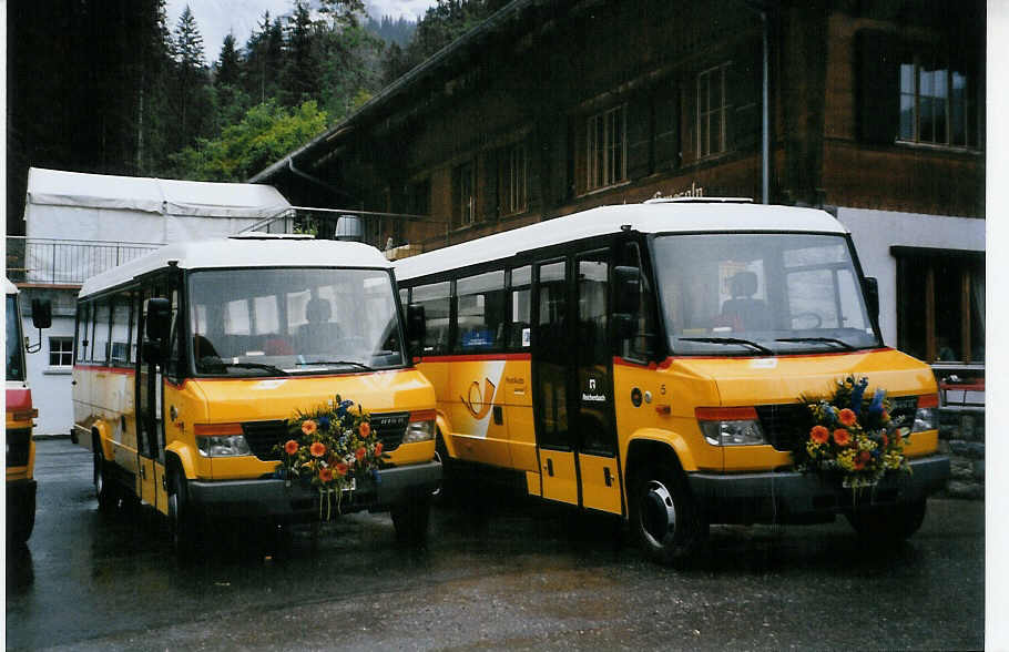 (078'101) - Portenier, Adelboden - Nr. 7/BE 90'275 + Nr. 5/BE 26'860 - Mercedes/Kusters am 25. Juni 2005 auf der Griesalp