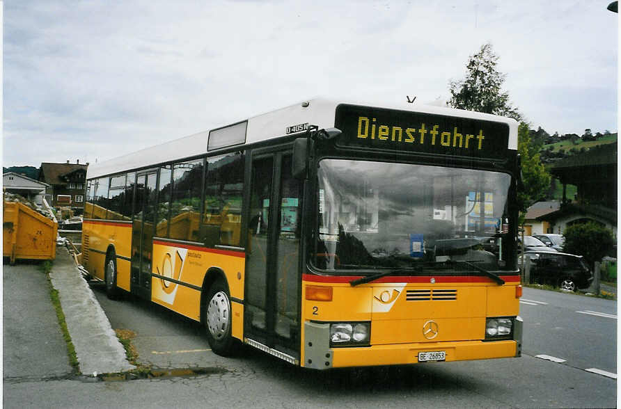 (078'122) - Portenier, Adelboden - Nr. 2/BE 26'853 - Mercedes (ex P 25'198; ex Anthamatten, Saas-Almagell) am 25. Juni 2005 beim Bahnhof Reichenbach