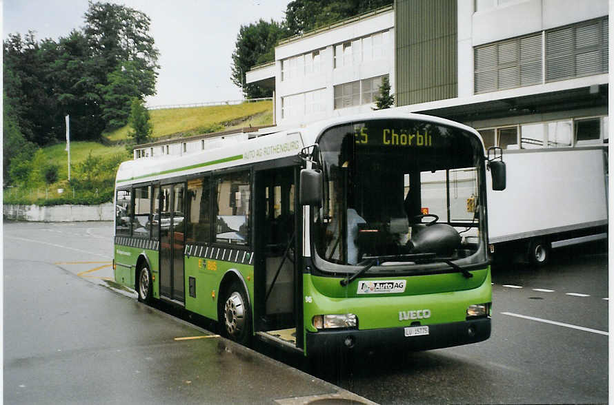 (078'334) - AAGR Rothenburg - Nr. 96/LU 15'775 - Iveco am 11. Juli 2005 beim Bahnhof Littau