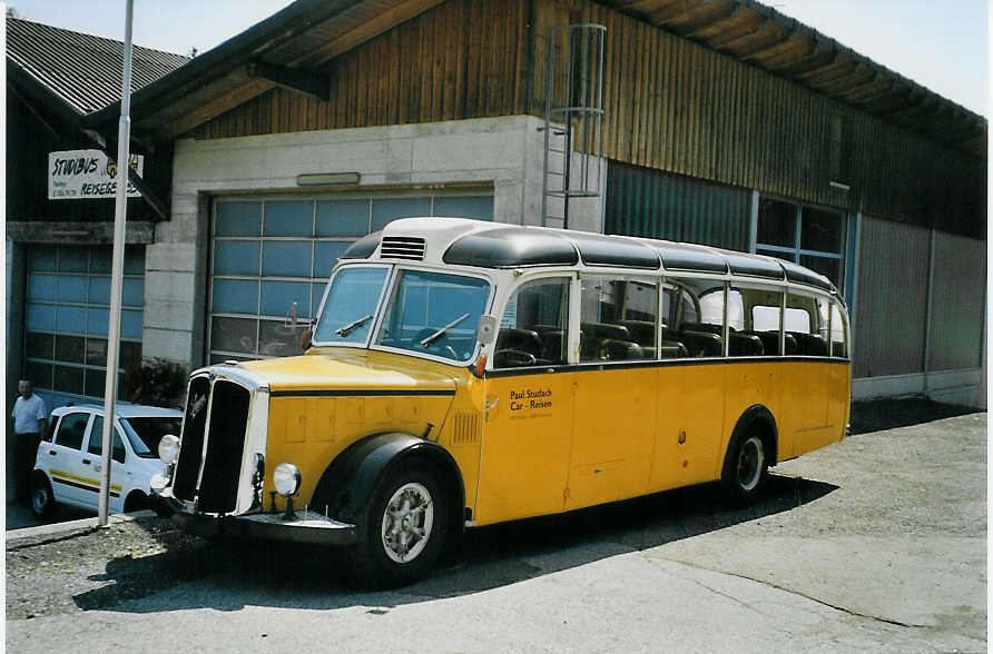 (079'221) - Studach, Teufen - Saurer/FHS (ex M+79'512; ex P 23'155) am 28. Juli 2005 in Teufen, Garage