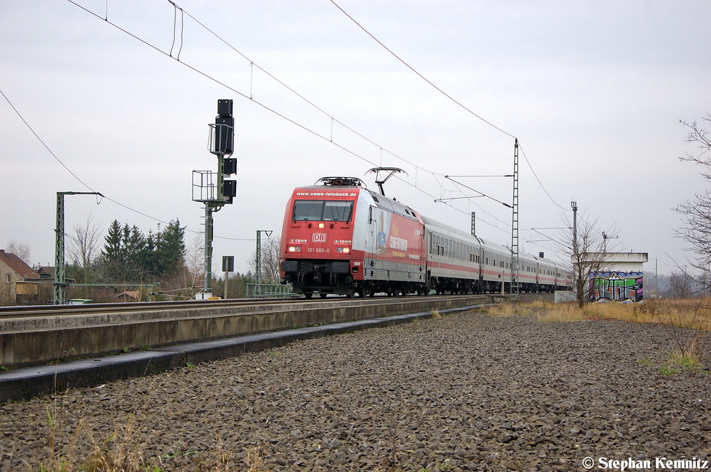 101 080-0  Cewe-Fotobuch  mit dem IC 1931 von Munster(rtze) nach Berlin Sdkreuz in Stendal(Wahrburg). 23.11.2012