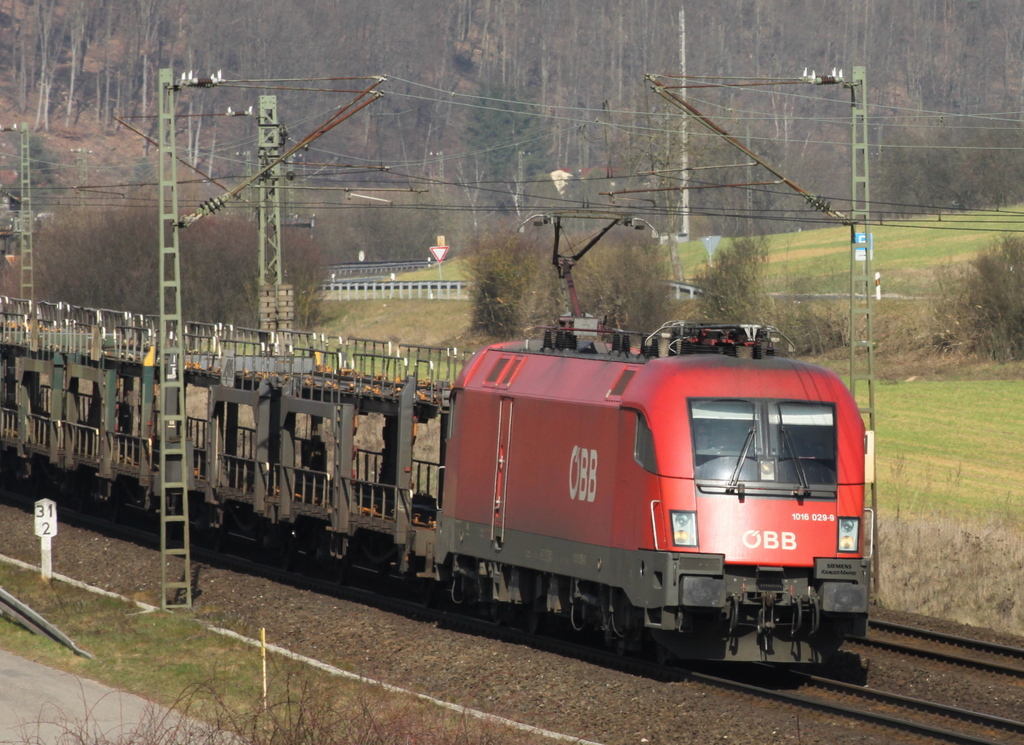 1016 029 mit ARS Autozug am 17.03.12 bei Harrbach