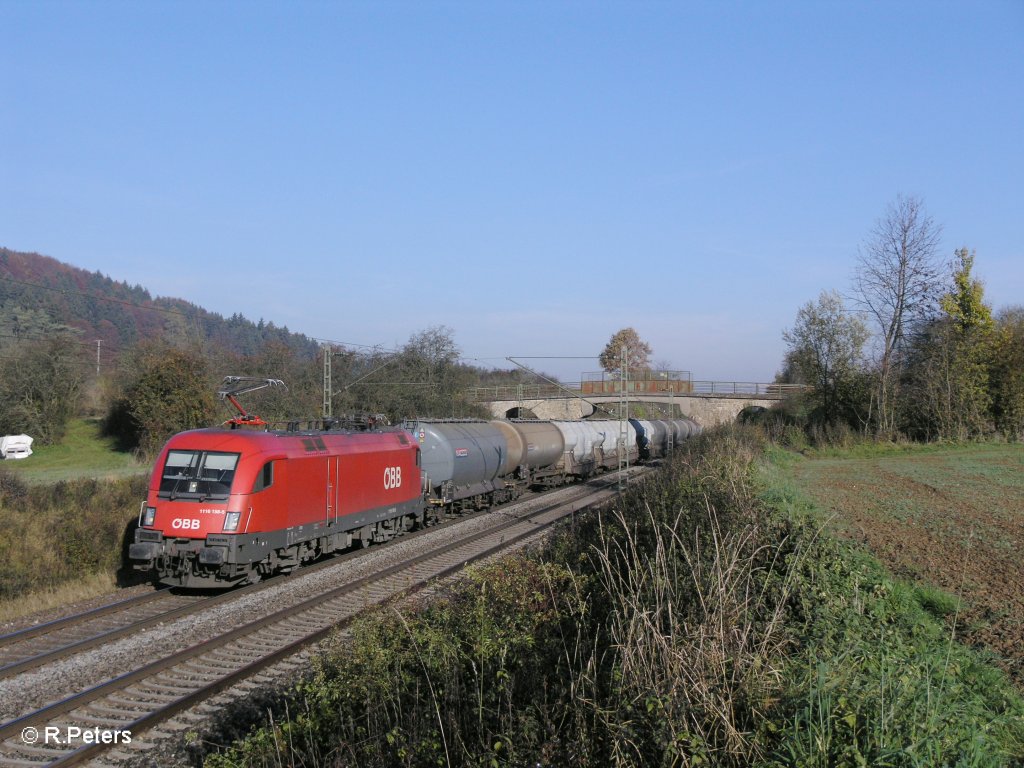 1116 158-5 mit einem Kalkzug bei Dettenhofen. 29.10.10