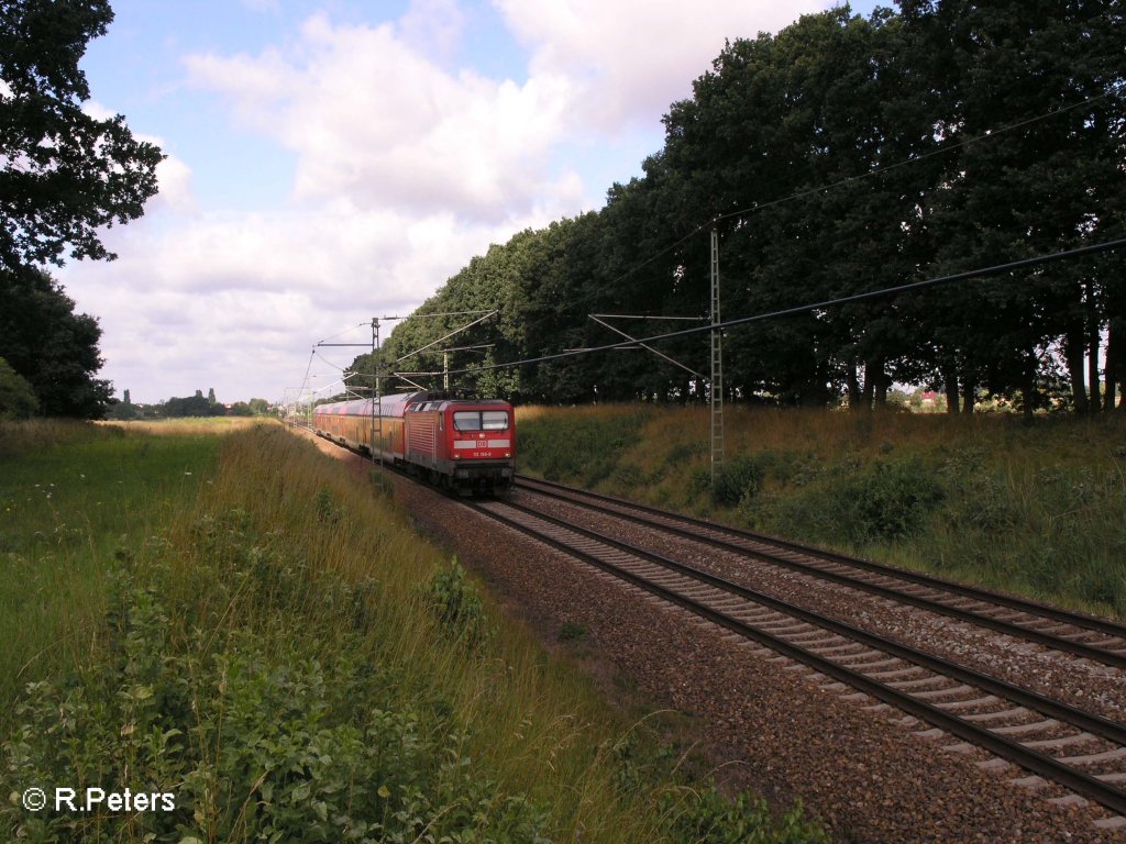 112 188-8 zieht bei Jacobsdorf den RE1 Frankfurt/Oder. 17.07.08