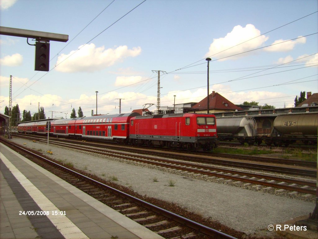 112 189-6 erreicht Frankfurt/oder mit RE1 Magdeburg geschoben. 24.05.08