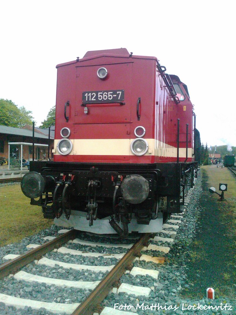 112 565-7 (202 565-8) Beim Bahnhofsfest Putbus am 18.5.+19.5.12 / Hier steht der Zug abgetsellt im Bahnhof Putbus am 19.5.12