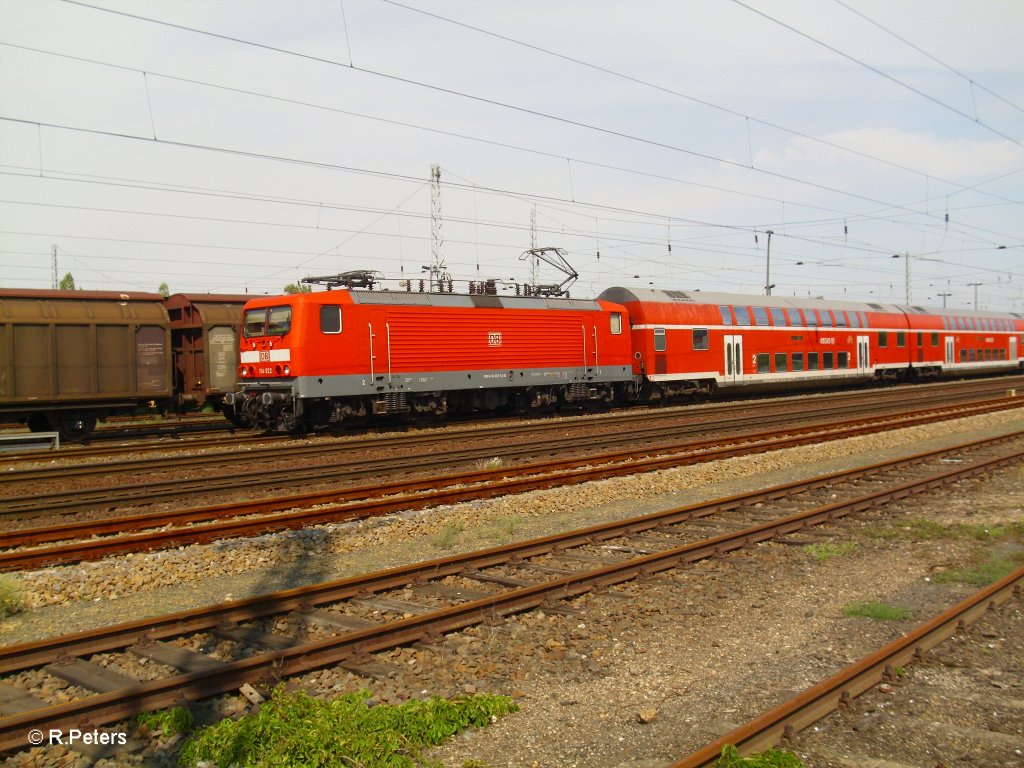 114 022 mit RE1 in Eisenhttenstadt. 12.08.10