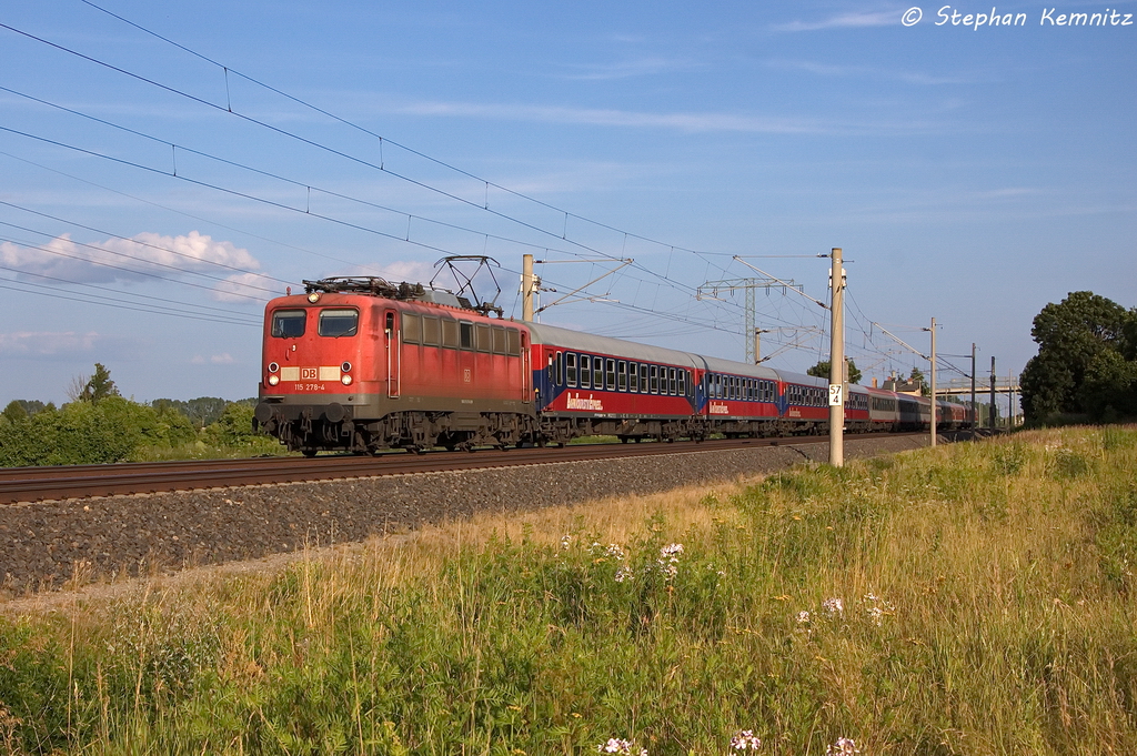 115 278-4 mit dem DPN 2681  Kreuzfahrer  von Berlin-Lichtenberg nach Warnemnde in Vietznitz. 18.07.2013