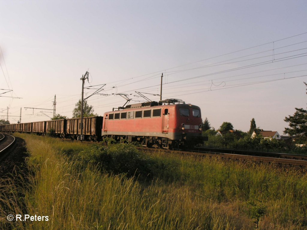 139 255-4 zieht bei Wiesenau ein sandzug. 03.06.08