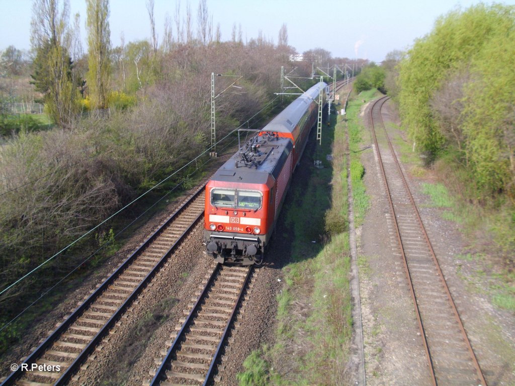 143 059-4 verlie Schkeuditz geschoben. 23.04.10