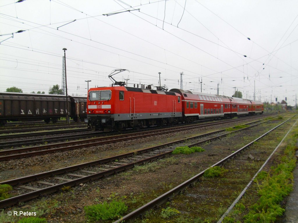 143 111-3 verlie Eisenhttenstadt mit RB11 Cottbus. 19.05.10