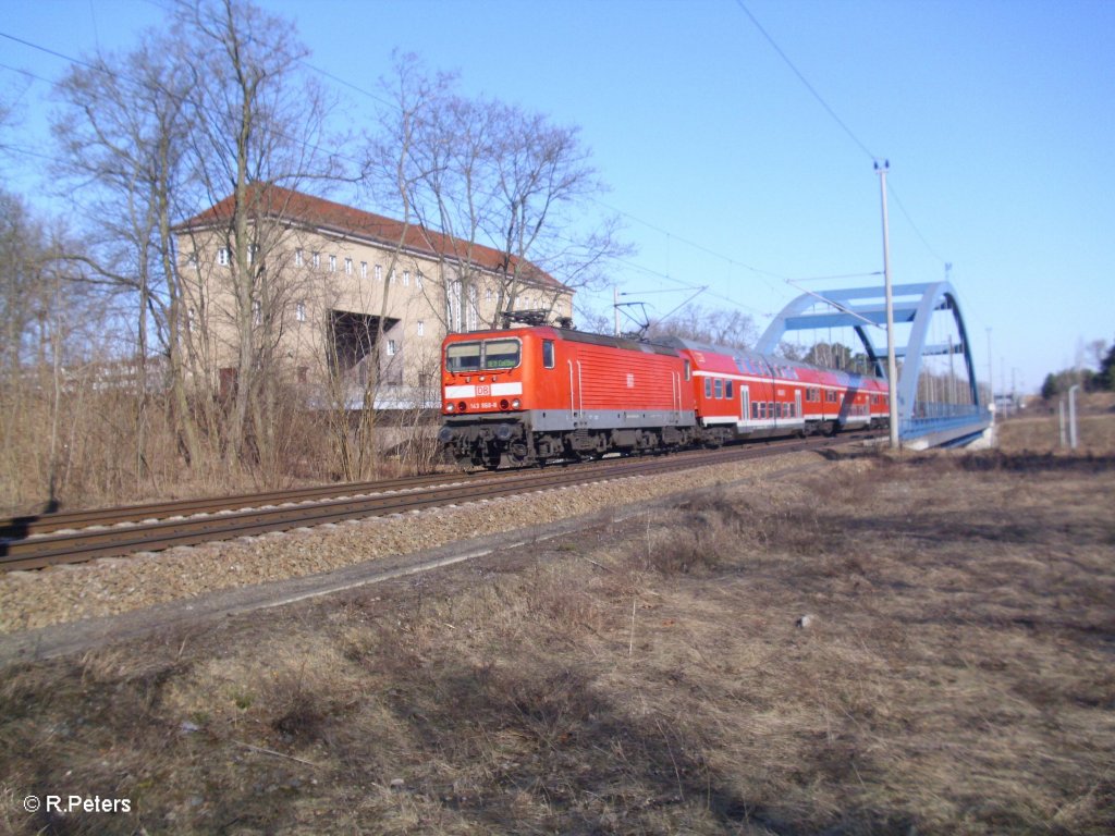 143 868-9 verlsst Eisenhttenstadt mit der RB11 Cottbus. 07.03.11