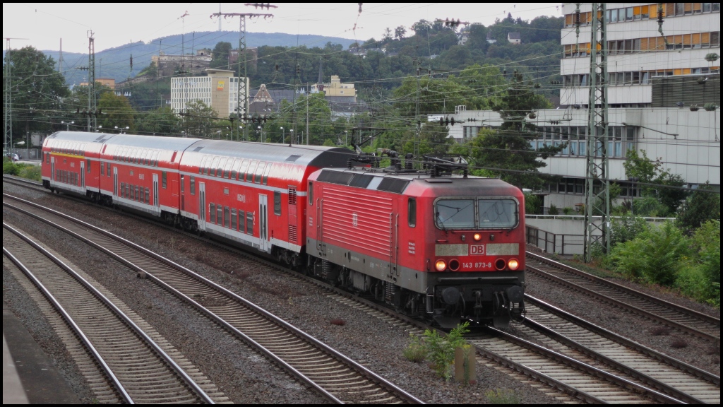 143 873 mit RB 27 in Richtung Kln am 23.07.11 in Koblenz