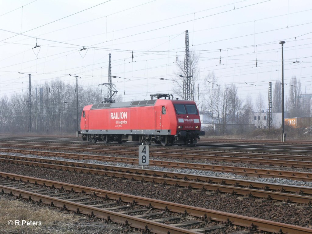 145 015-4 solo in Leipzig Schnefeld. 05.03.11