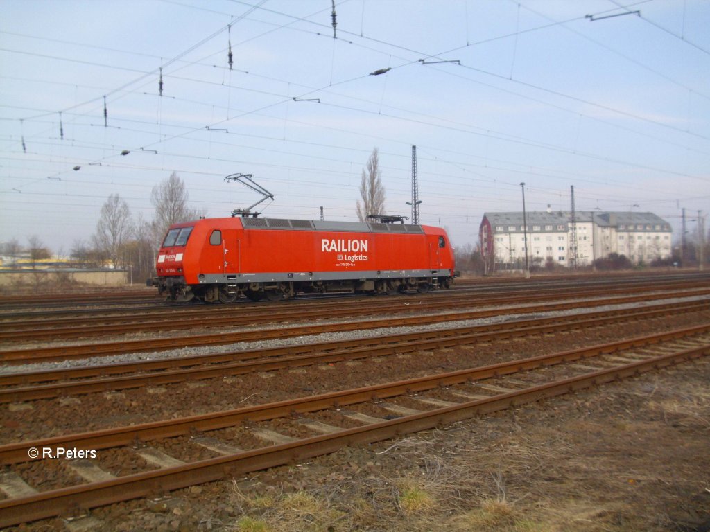 145 015-4 solo in Leipzig Schnefeld. 05.03.11