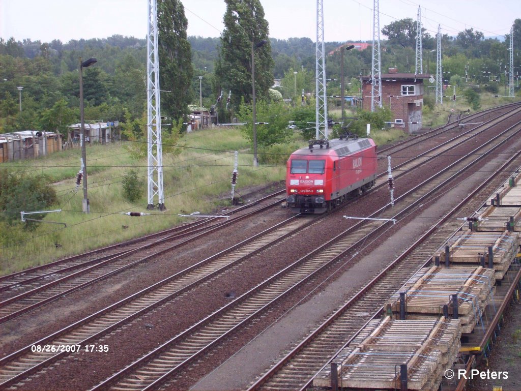 145 065-9 rollt solo durch Eisenhttenstadt. 09.08.07