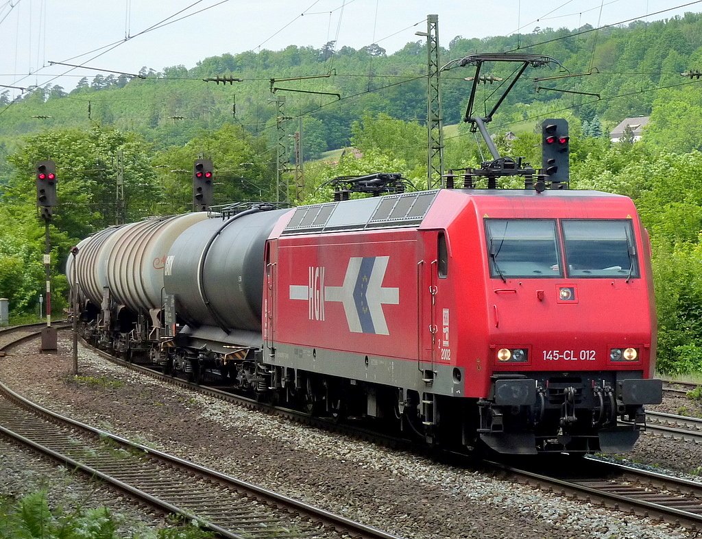 145 CL 012 von HGK am 10.06.10 mit Kesselwagenzug in Jossa