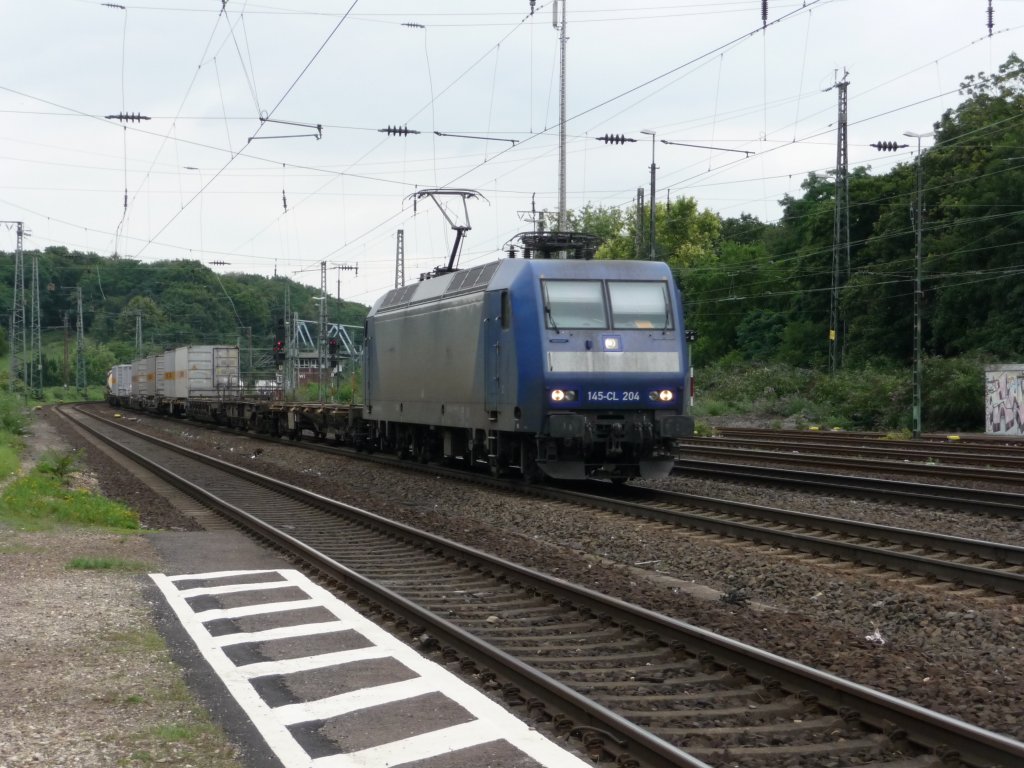 145-CL 204 (91 80 6145 100-4 D-ATLD) einer unbekannten Privatbahn (vermtl. Crossrail) am 08.08.2012 in Kln-West.