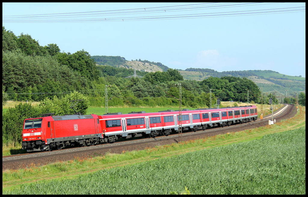 146 244 als RE nach Frankfurt am Main am 10.07.13 bei Harrbach