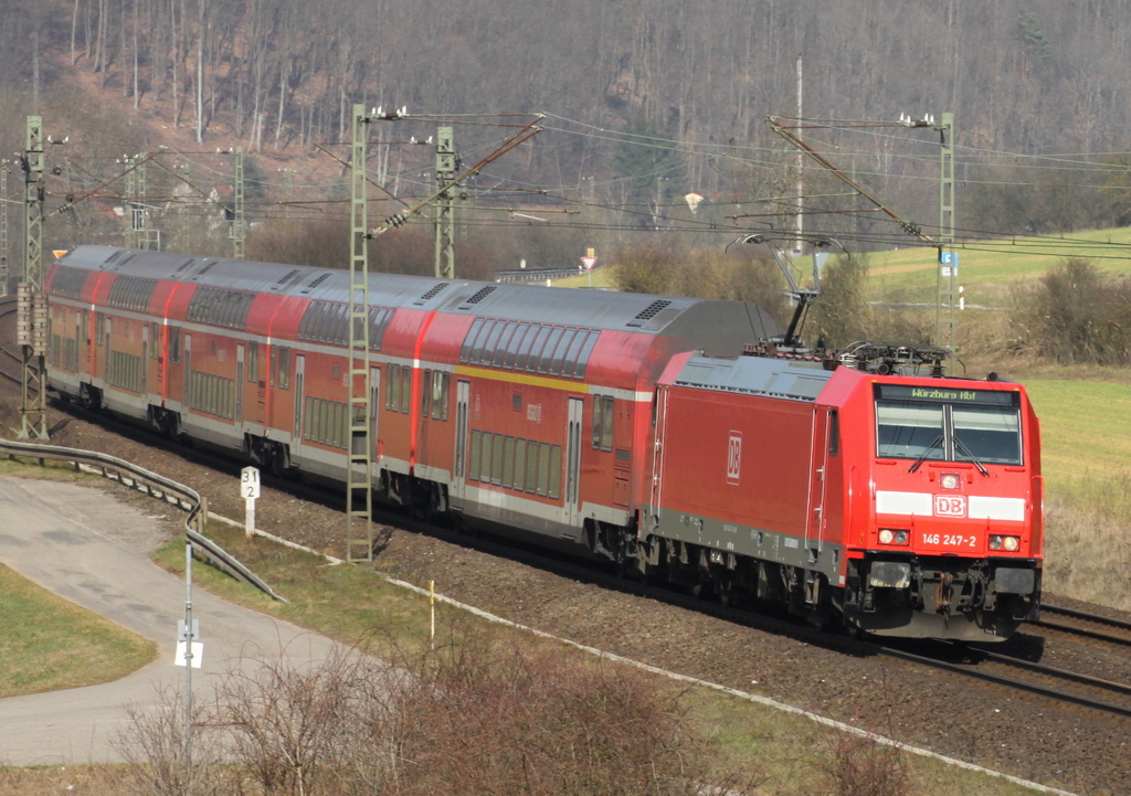 146 247 mit RE nach Wrzburg am 17.03.12 bei Harrbach